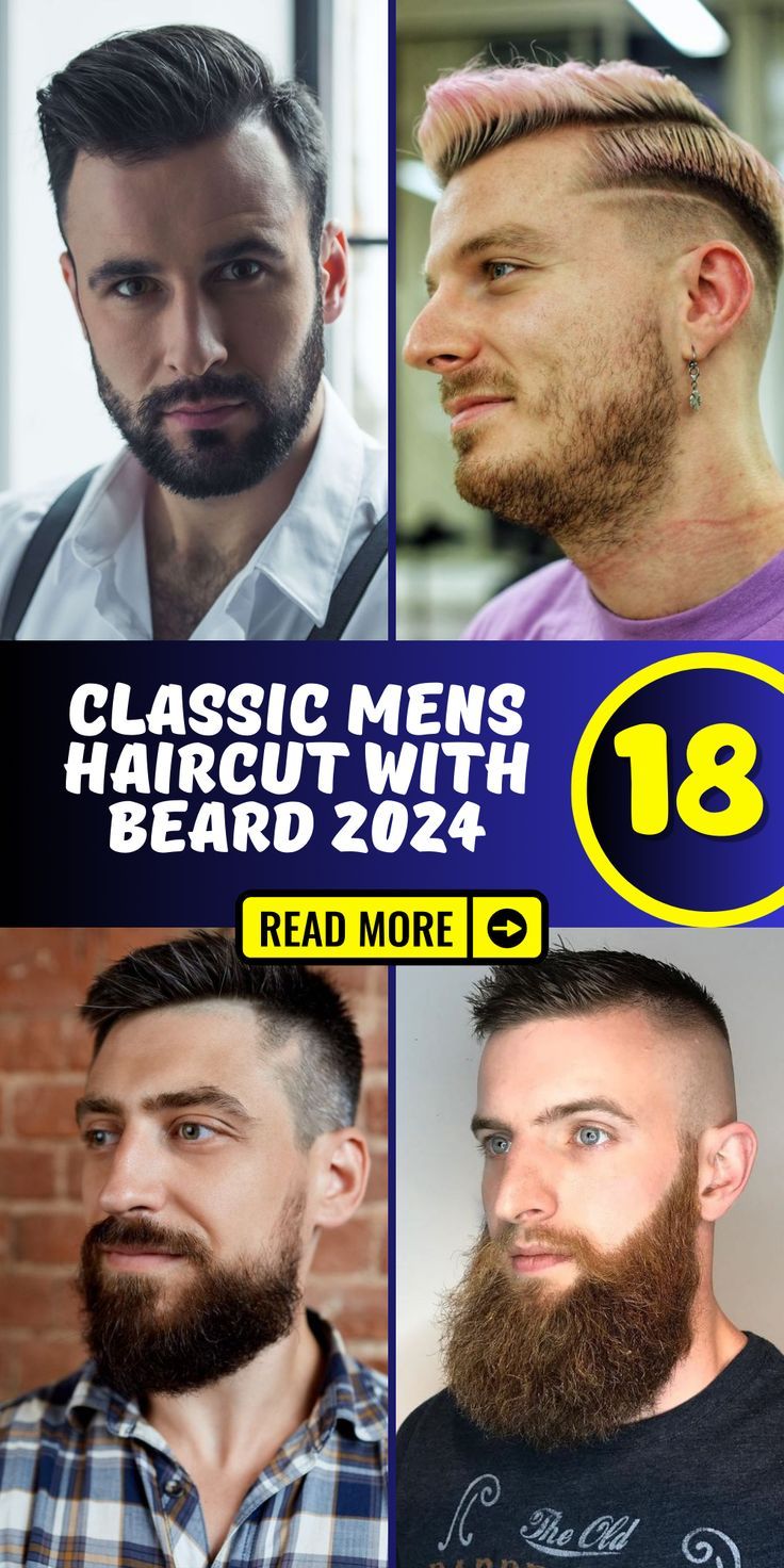 Best Cool Hairstyles for Men with Beards in 2024.