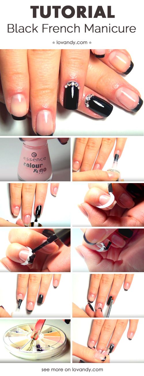 How to do Black French Manicure Nails Step by Step Guide